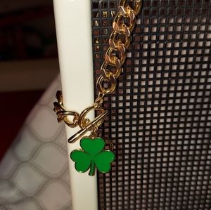 NEW Mens St Patricks Day Gold Bracelet or Ladies who like thicker chains